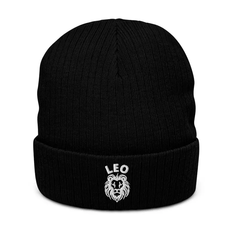 Leo Zodiac embroided knit beanie